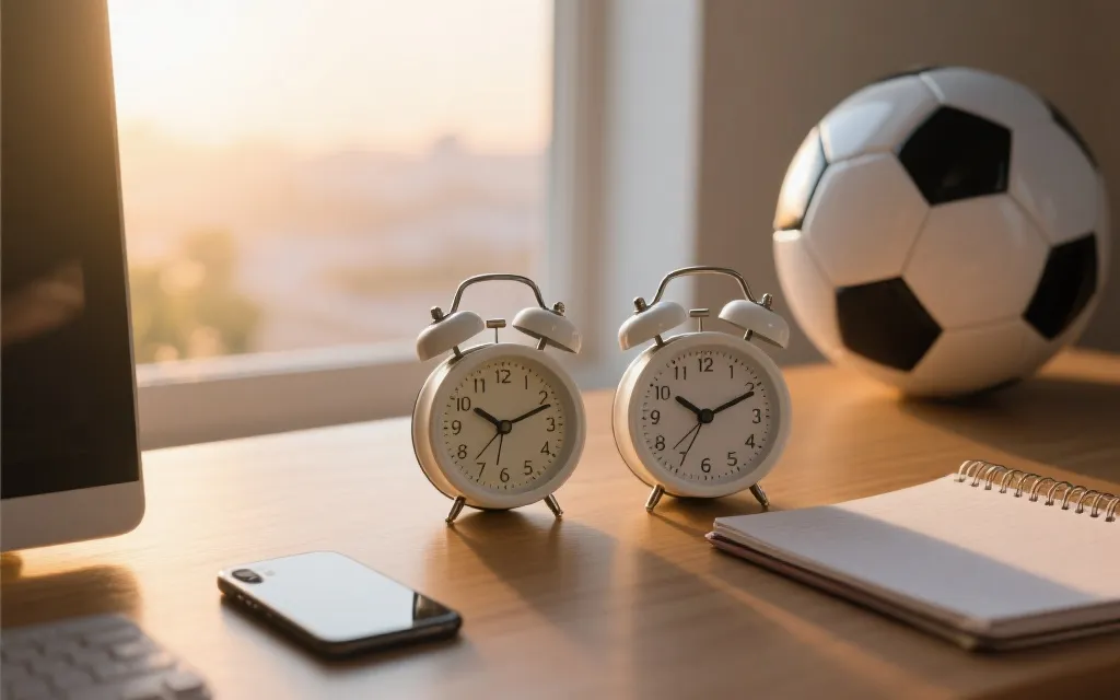 时区换算与闹钟提醒的观赛准备示意图