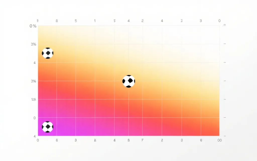 泊松比分热力图示例：横轴主队进球，纵轴客队进球，不同颜色表示概率高低